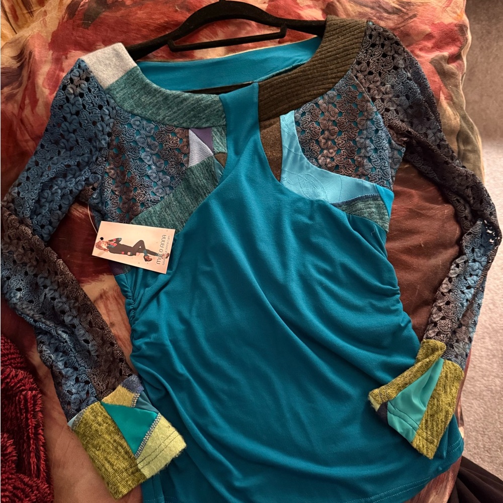 Designer Patchwork Long Sleeve Top